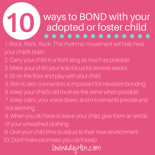 10 ways to bond with your adopted or foster child